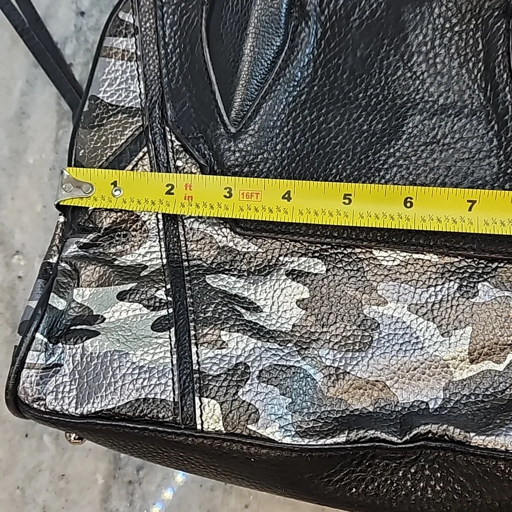 NWOT AIMEE KESTENBERG black silver camo genuine leather shoulder bag